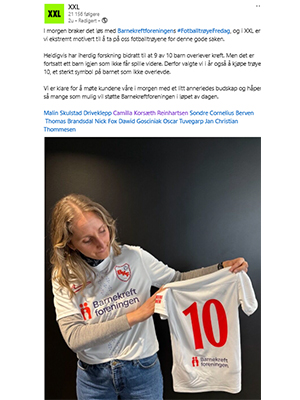Barnekreftforeningens FotballtrøyeFredag 2026
