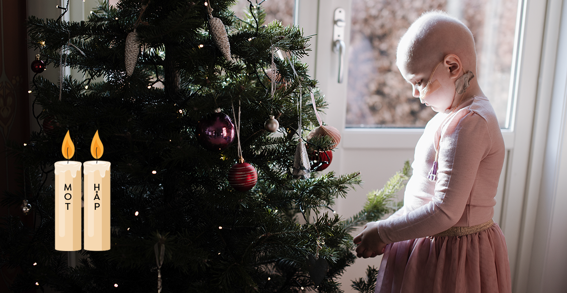 Sigrid foran juletreet