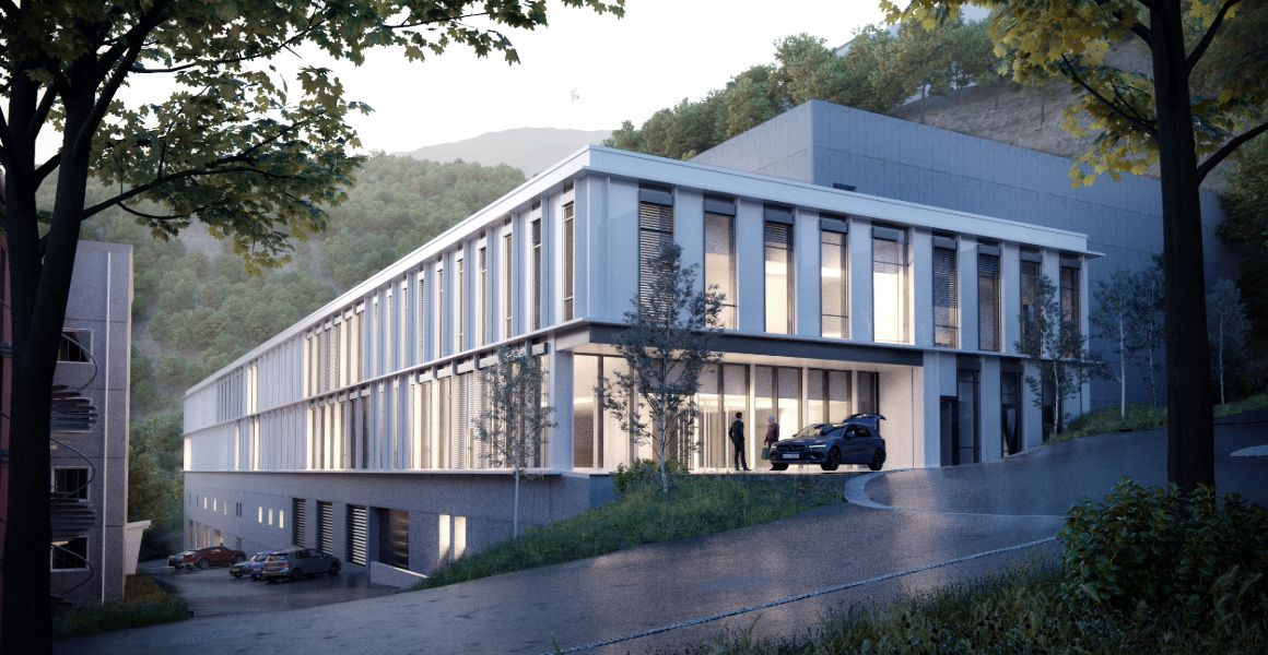 Protonsenteret i Haukelandsbakken illustrasjon Arkitema Architects